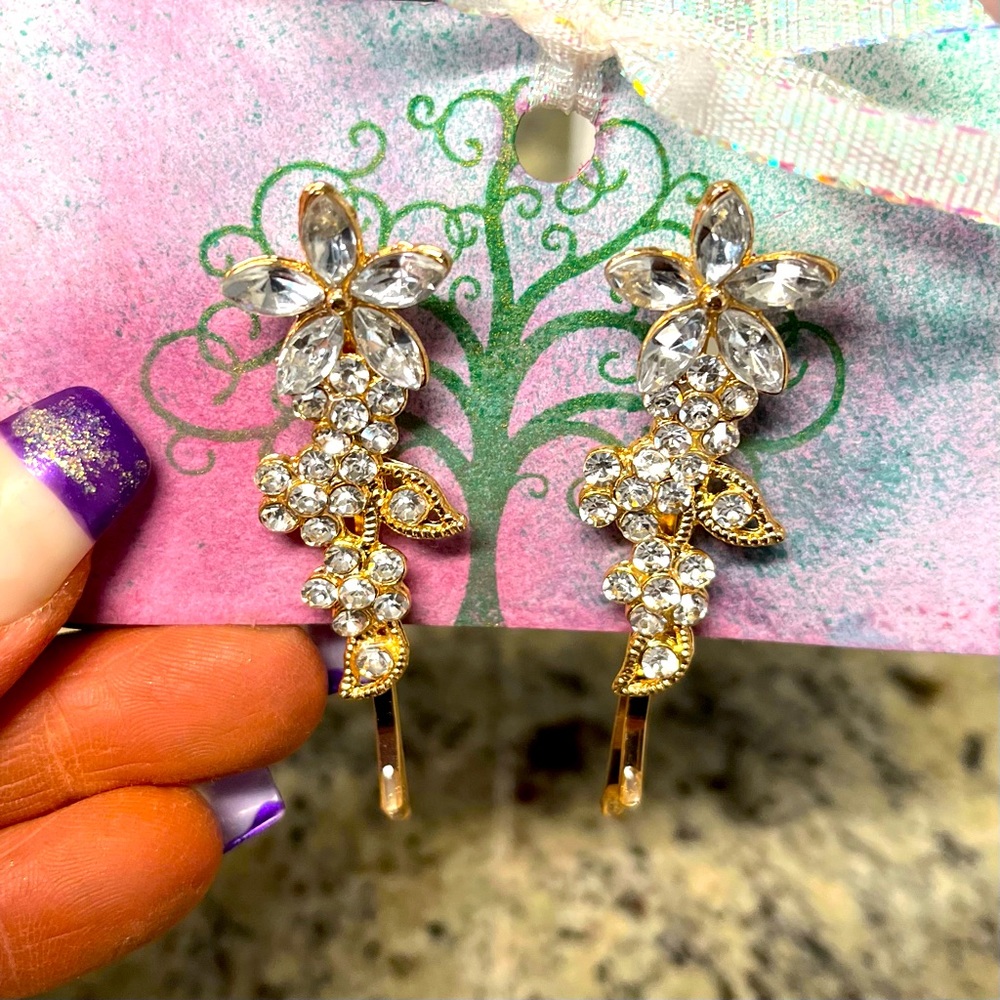 Hair Pins with Sparkling Rhinestones! New!